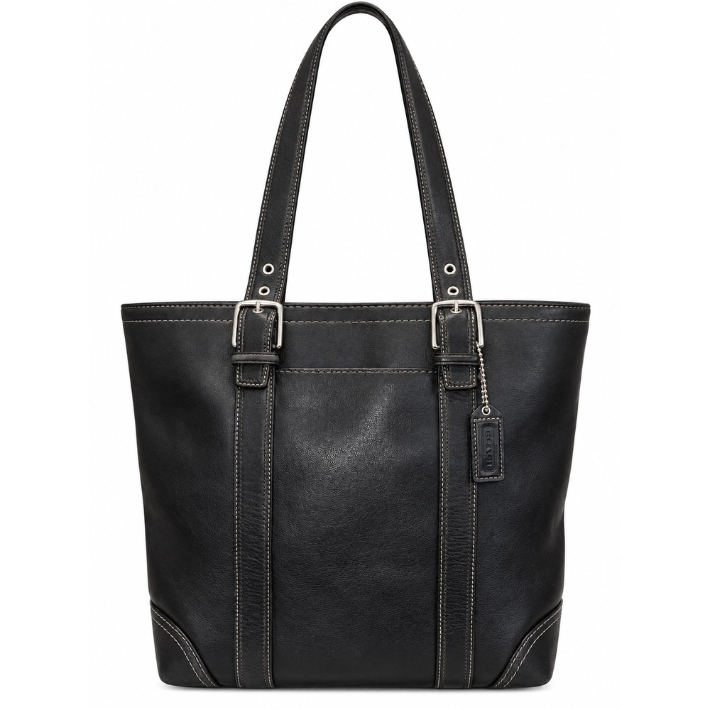 Coach Hampton Weekend Black Leather Tote Bag 2010